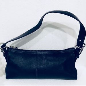 Small Black Leather Coach Hand Bag